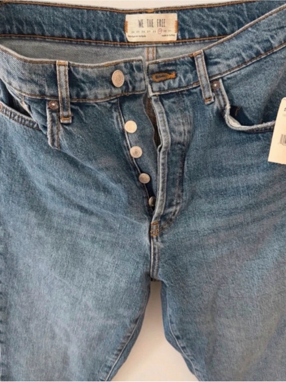 We The Free women's dark Blue Button-Fly Jeans size 28
